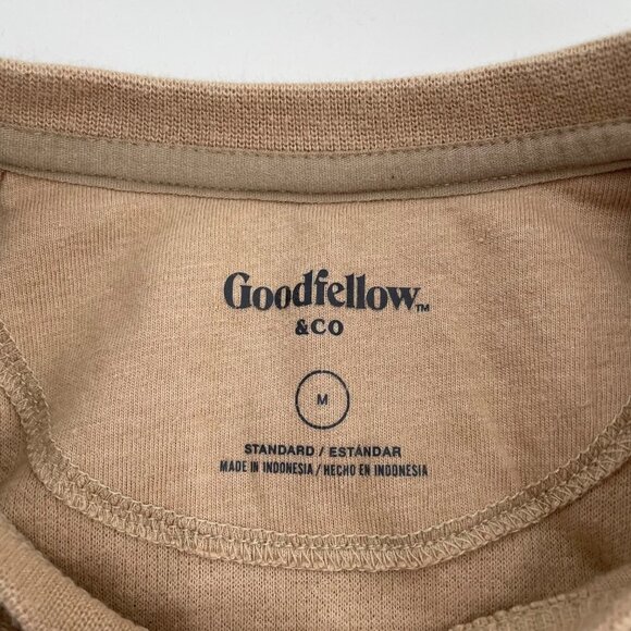 Goodfellow & Co Tan Standard Long Sleeve Shirt Mens Size Medium Casual Basic - Picture 3 of 7